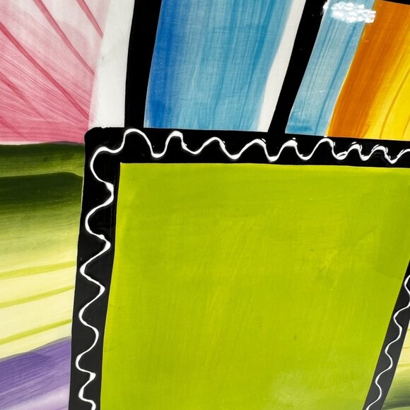 Certified International Nancy Green Square Platter Colorful Serape Plate 11" - Picture 3 of 8